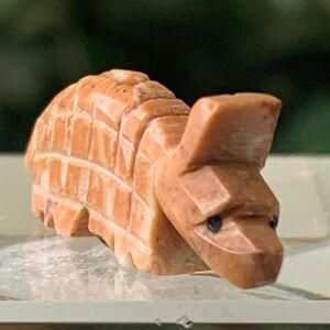Zuni Hand Carved Stone Armadillo Fetish Bead Figurine Native American Animal 1.1